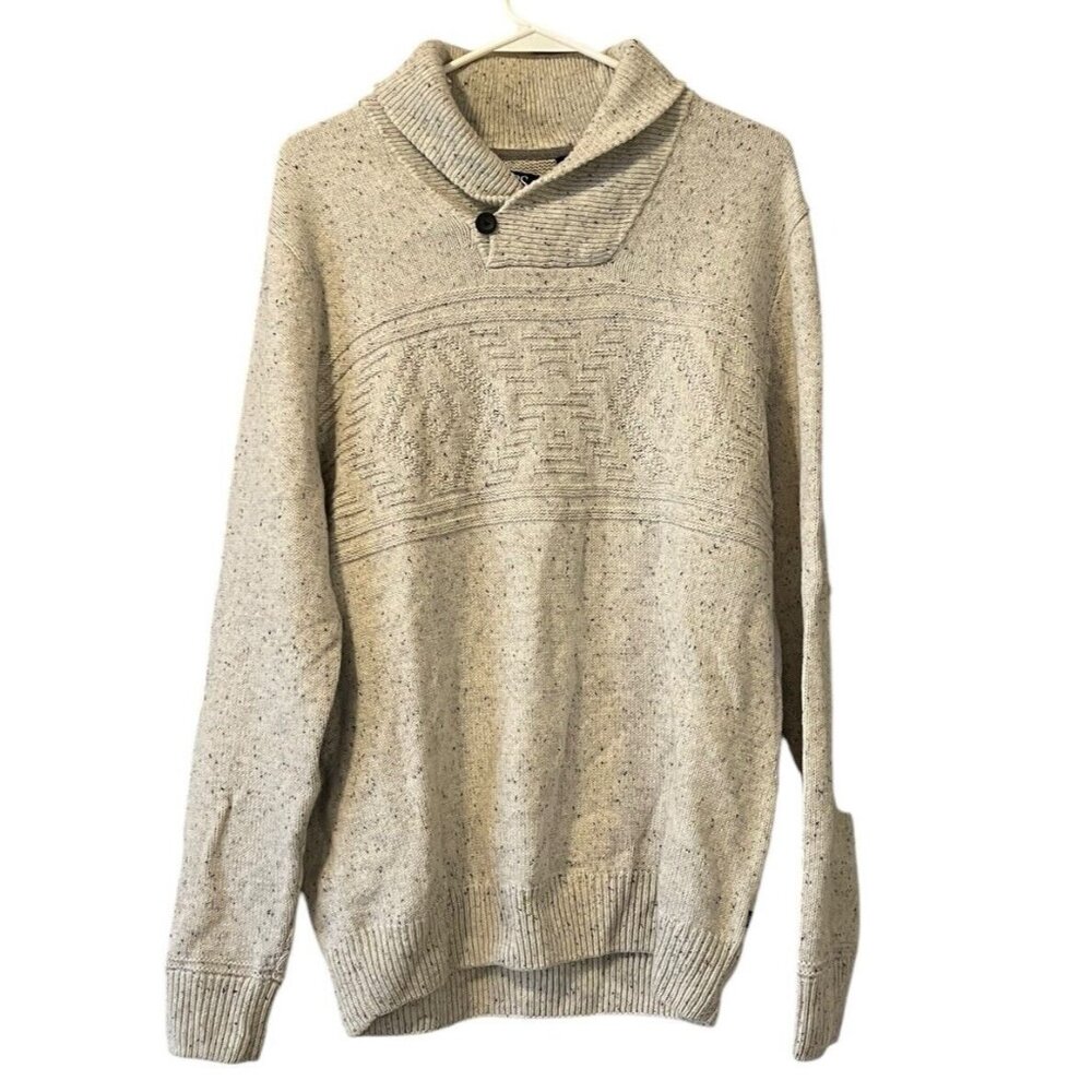 Chaps Men's Henley Sweater Elbow Pads‎ Pullover Button Shawl Collar Size M